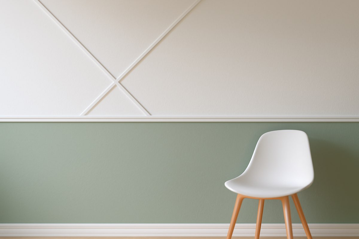 Two-tone accent wall design for a Florida living room