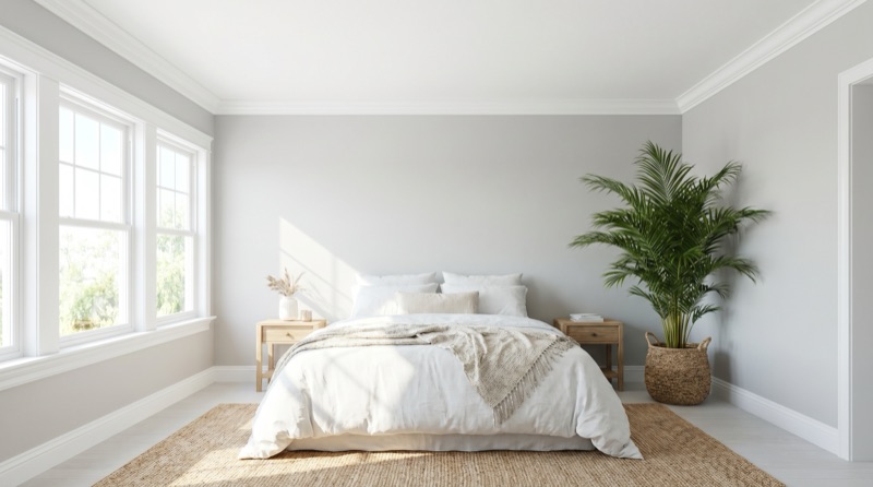Bedroom ceiling and trim painting with crisp lines in New Smyrna Beach FL