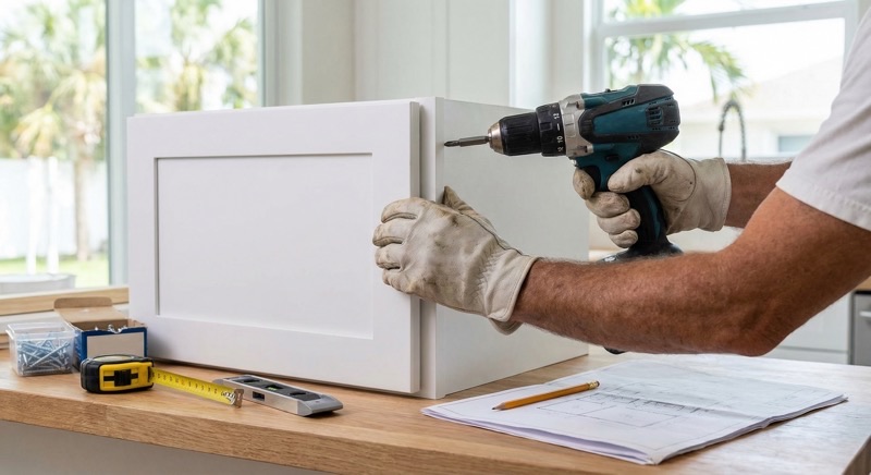 Kitchen cabinet installation in New Smyrna Beach Florida home