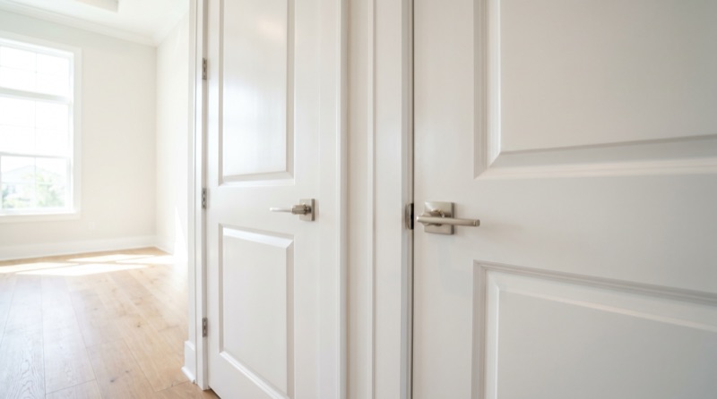 Interior door and trim painting with crisp white finish in New Smyrna Beach FL