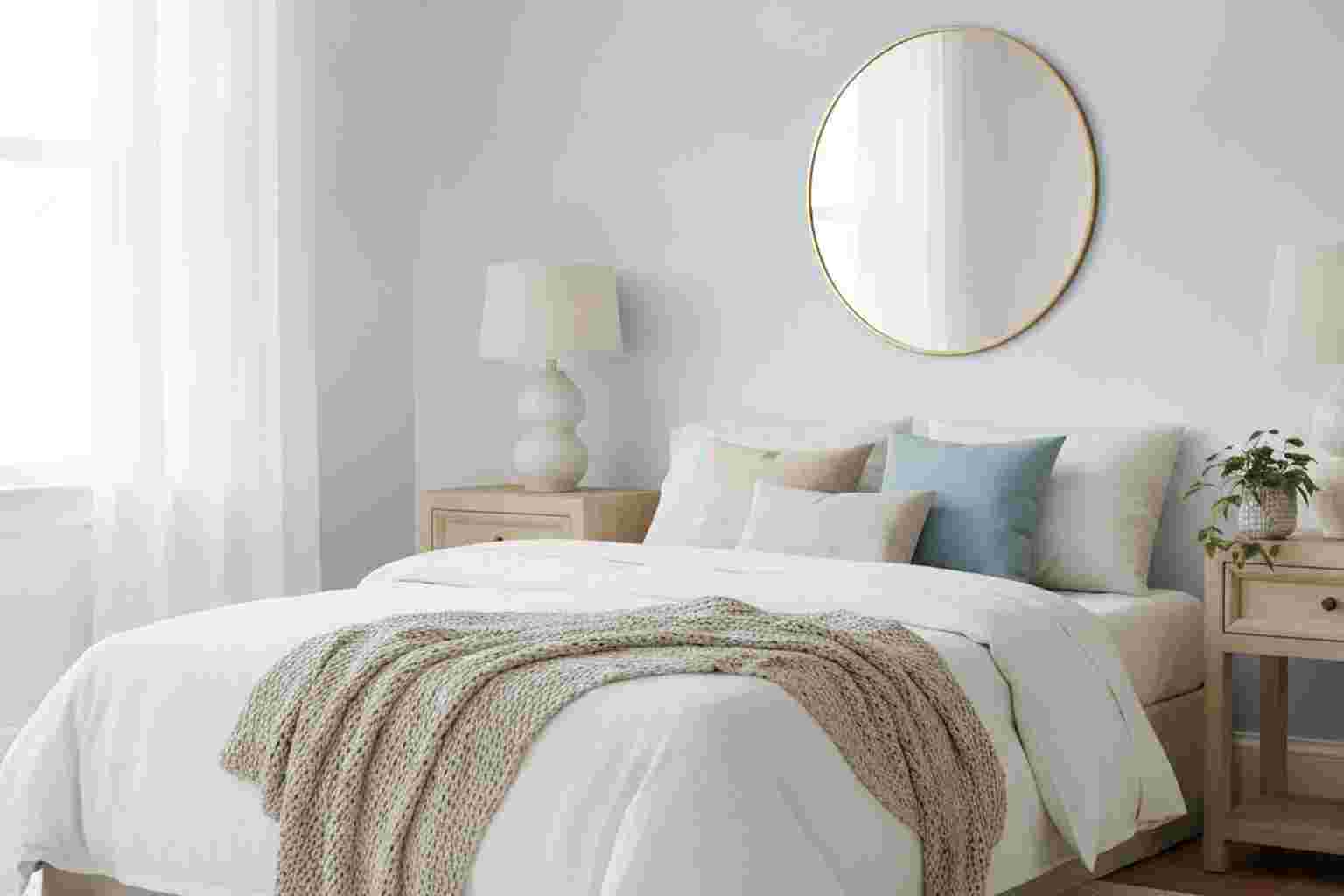Ombre gradient wall from soft blue to white